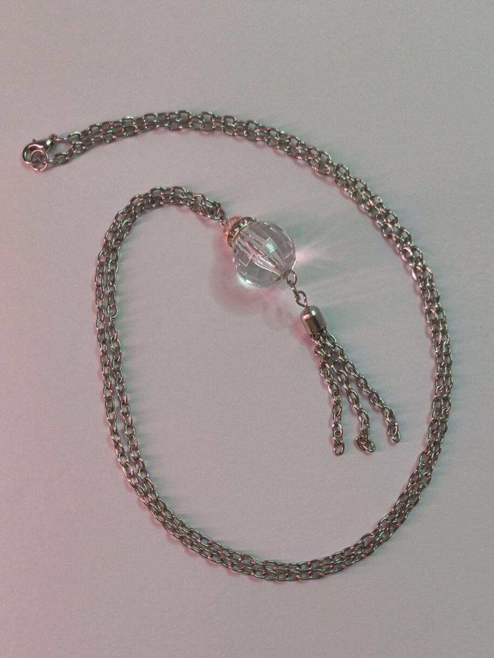 Crystal Ball Tassel Pendant Necklace
